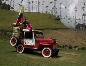 Senderistas recorriendo los caminos de montaña del Valle de Cocora en Salento, Quindío