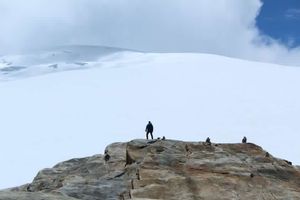 Glaciar del Ritacuba Blanco en la Sierra Nevada del Cocuy, Colombia